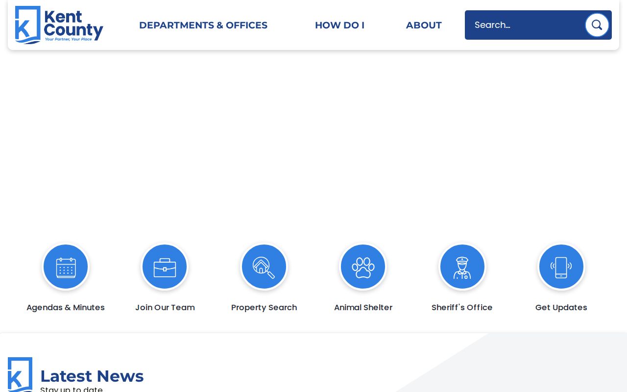 Kent County government gateway used to map Kent County warrant records offices